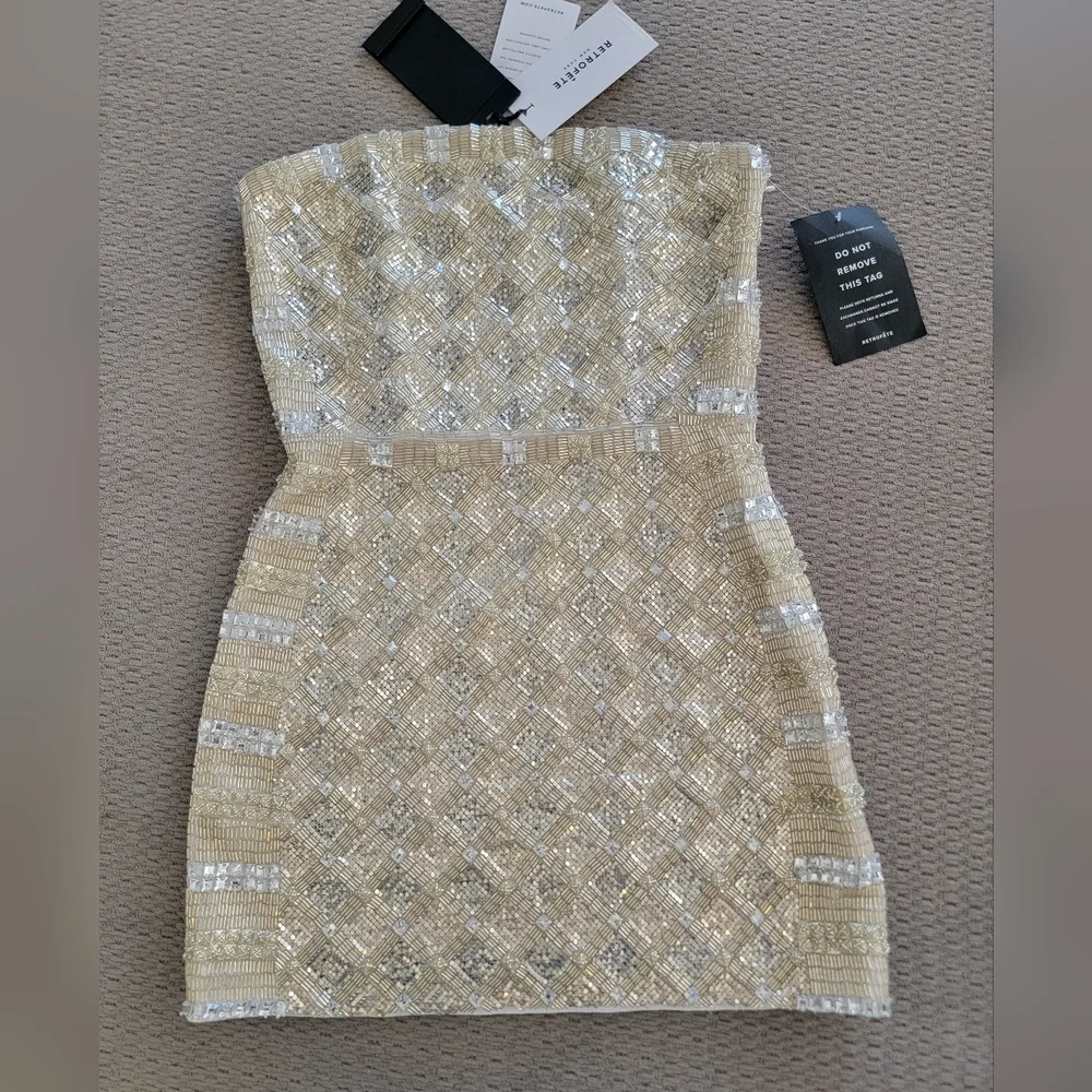 Retrofete Silver Mini Dress - Picture 8 of 13